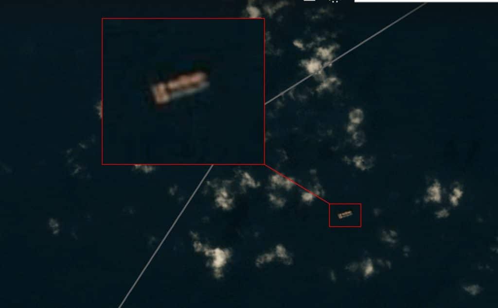 Satellite image of ship named Maestro