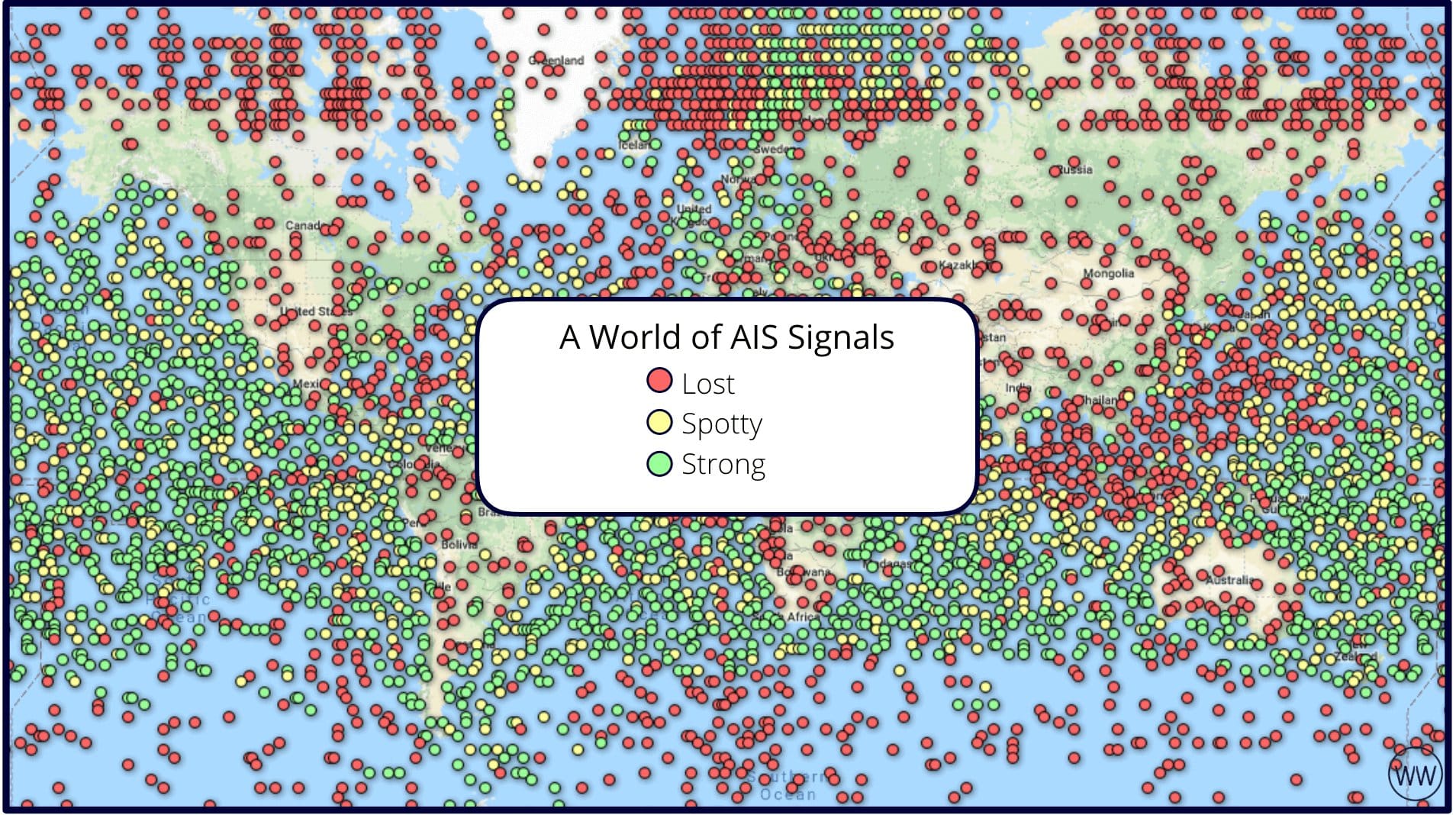 AIS Signals Mapped
