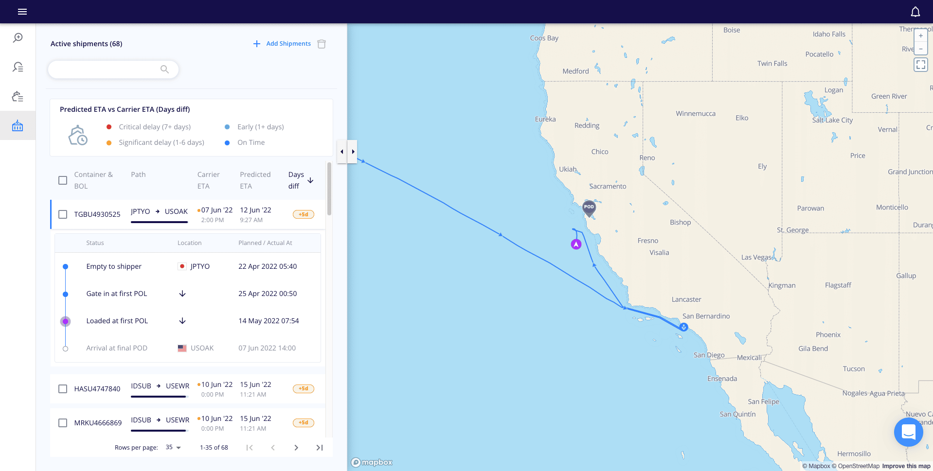 Real time vessel and container tracking 