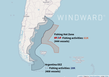 Figure 9 Argentina hot zone vs EEZ this past year July 2021 June 2022