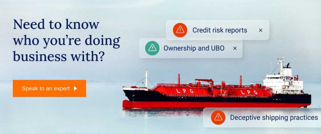 Credit risk reports, ownership, UBO & deceptive shipping practices.