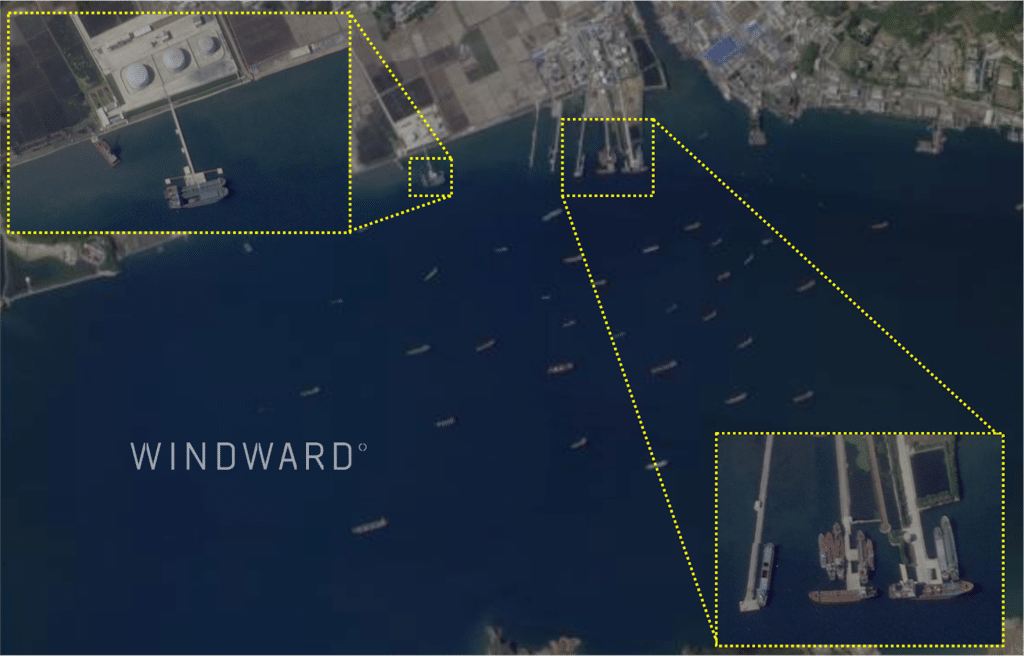 Satellite images of the port of Nampo