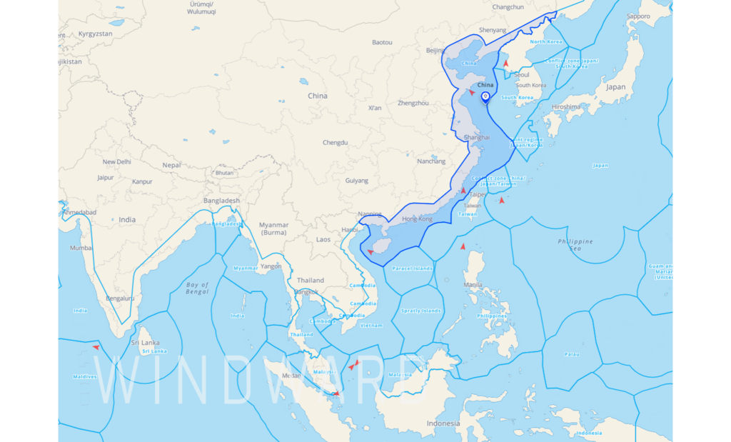 China port calls, then went dark