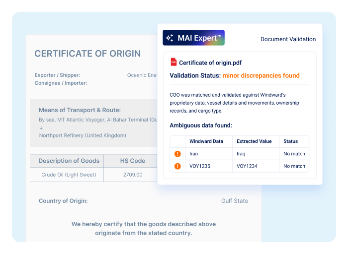 MAI Expert™ Document Validation for Multi-Sensor Fusion for Remote Sensing Intelligence Windward