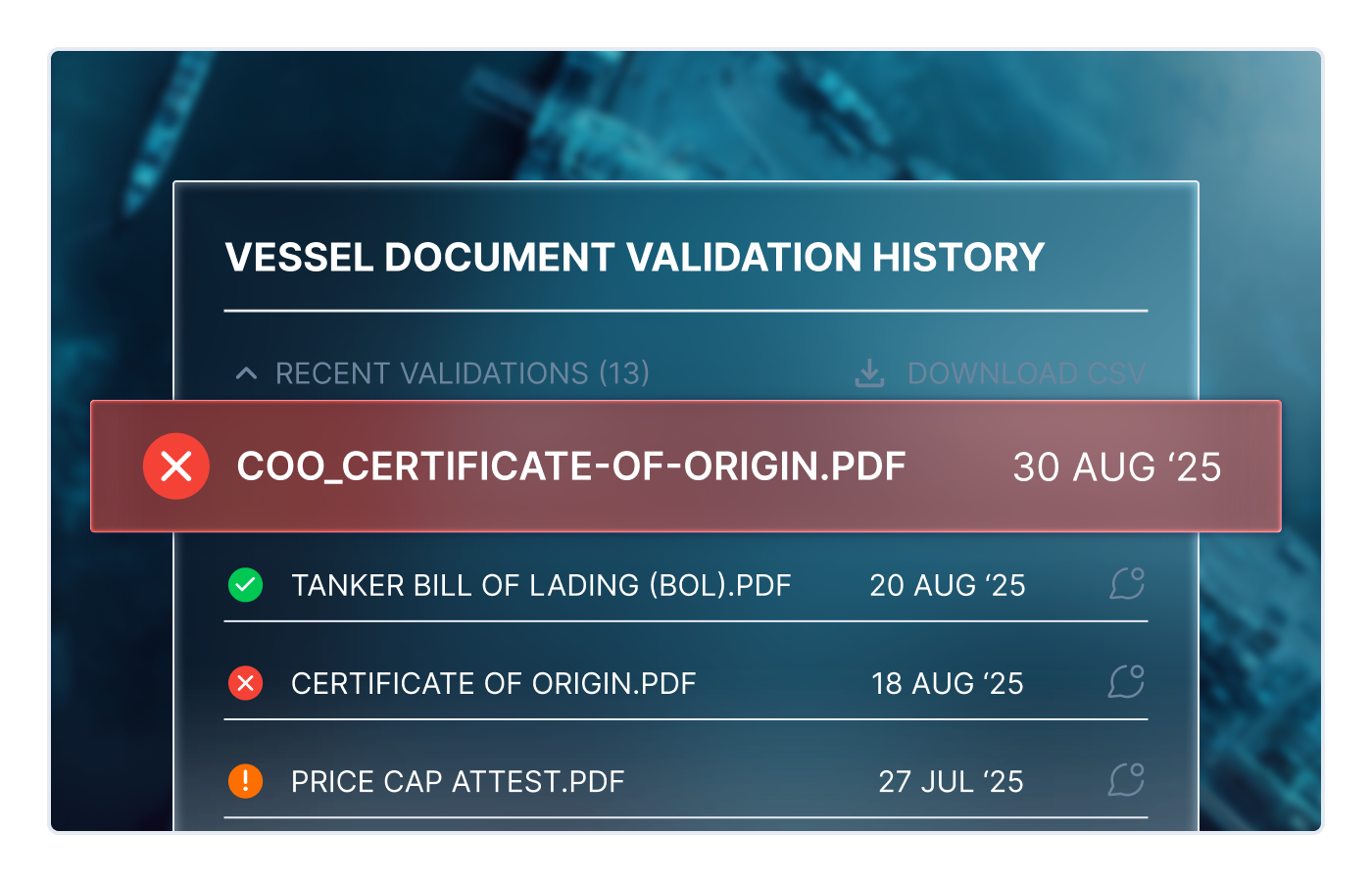 Validating Cargo Origin & Trade Exposure