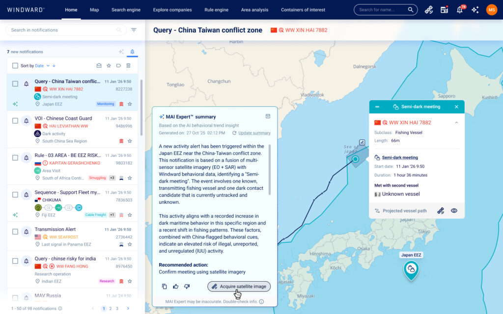 Contextualized Alert: An anomaly is surfaced after autonomous investigation, already enriched with behavioral context, historical comparison, and risk layers.