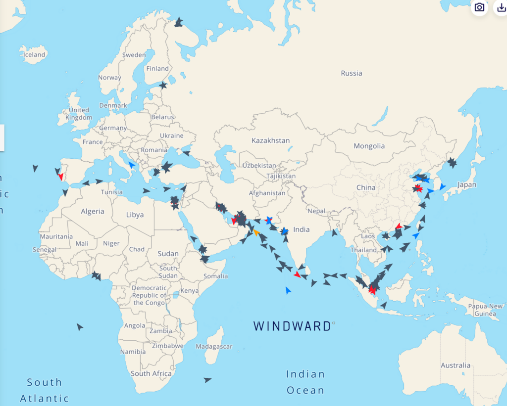 There are nearly 300 falsely flagged tankers using 19 fraudulent registries. Source: Windward Maritime AI™ Platform.