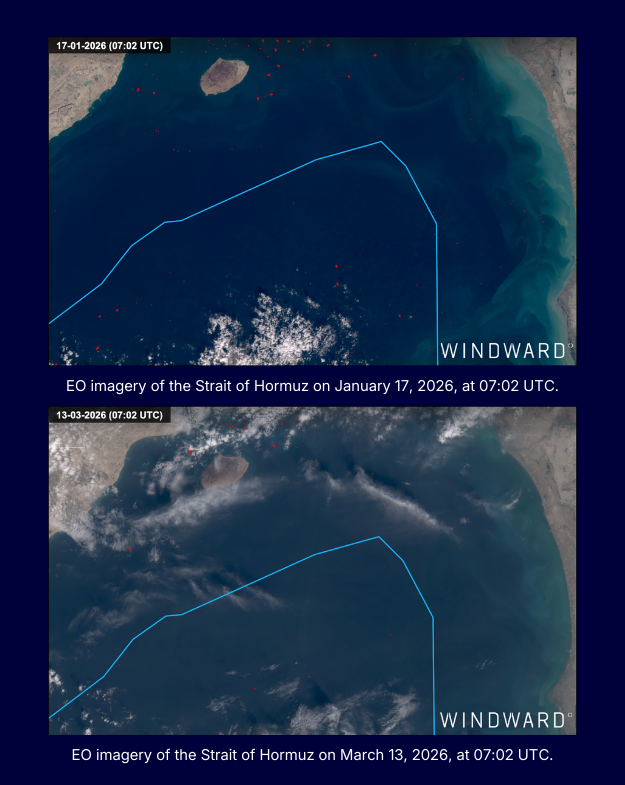 EO imagery of the Strait of Hormuz, Windward