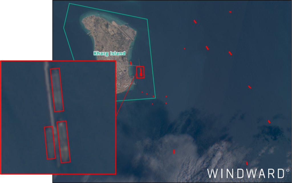 Kharg Island, March 17, 2026. Source: Windward Remote Sensing Intelligence.