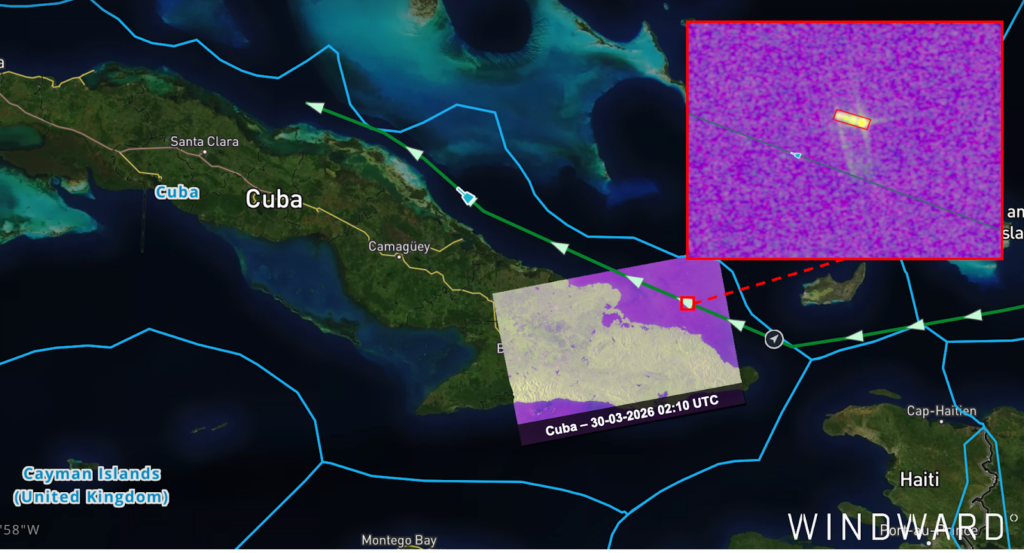 The sanctioned vessels’ voyage. Source: Windward Remote Sensing Intelligence.