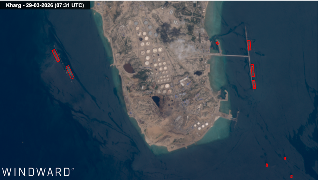 Kharg Island, March 29, 2026. Source: Windward Remote Sensing Intelligence.