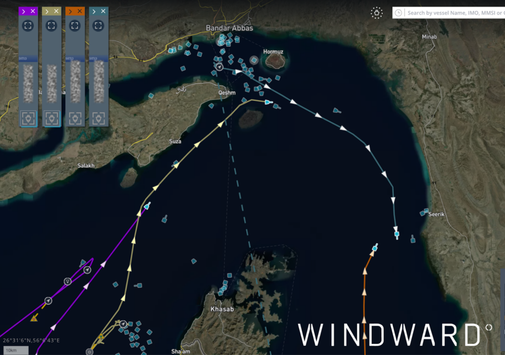 Vessel activity in the Strait of Hormuz during the morning of April 9, 2026. Source: Windward Maritime AI™ Platform.