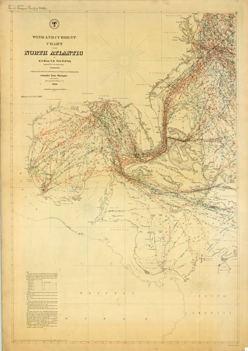 The Wind and Current Chart of the North Atlantic, 1848, by Matthew Fontaine Maury. Source: University of Wisconsin Milwaukee.