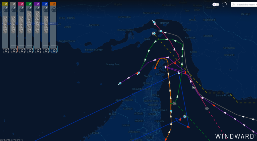 Inbound transits, June 23, 2026. Source: Windward Maritime AI™ Platform.