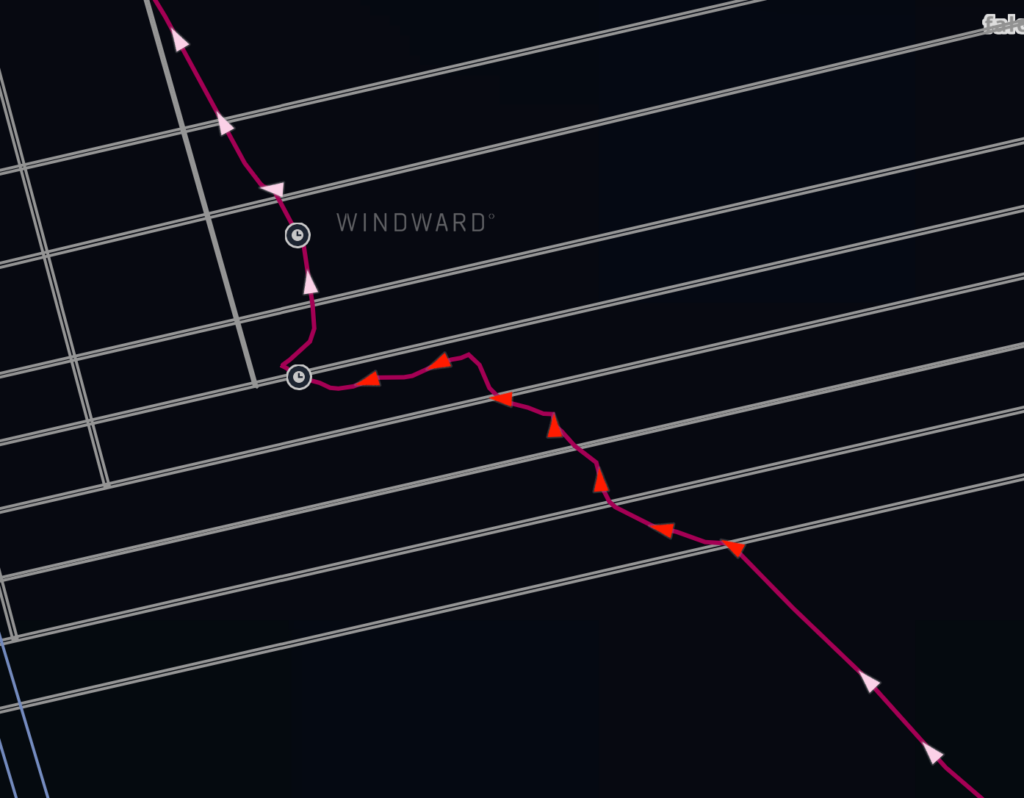 Drift track across five Arabian Sea cable systems, October 4 to 9, 2026. Source: Windward Maritime AI™ Platform.